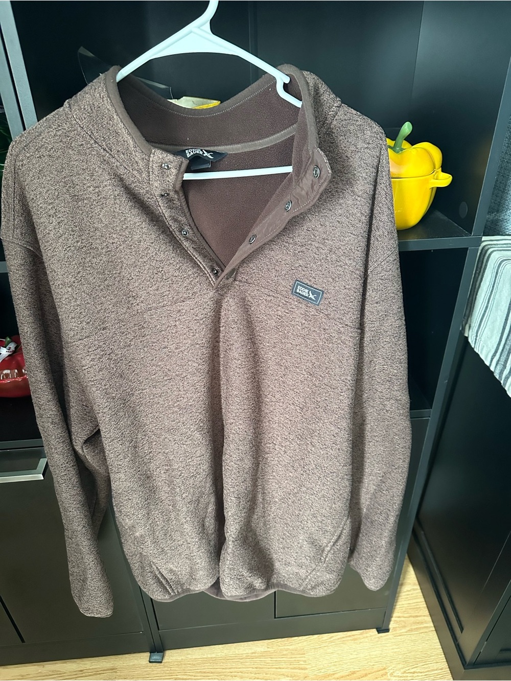 Eddie Bauer Brown Men’s Snap-Neck Zip-Up Sweater